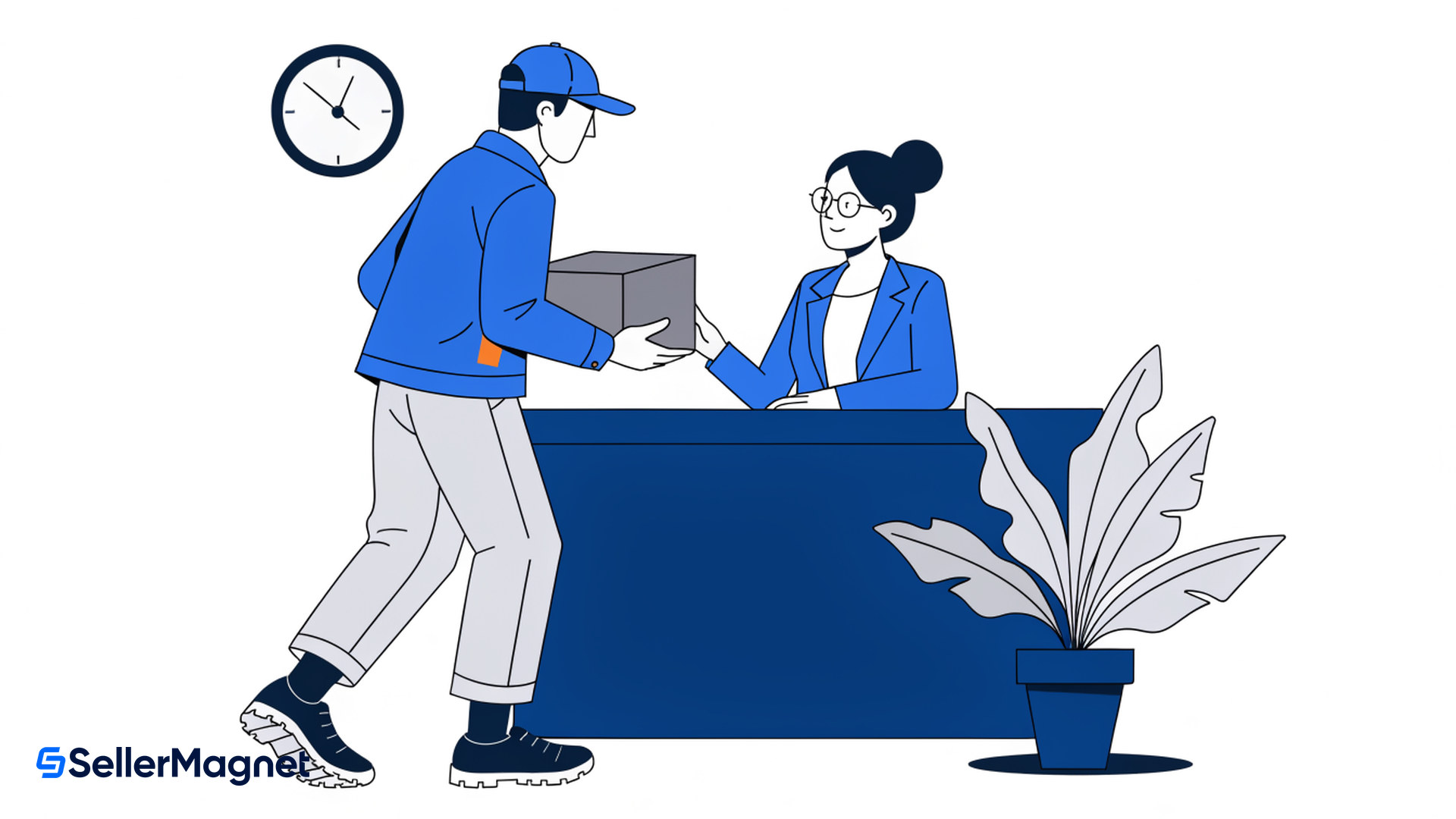 parcel delivered to a business reception within opening hours